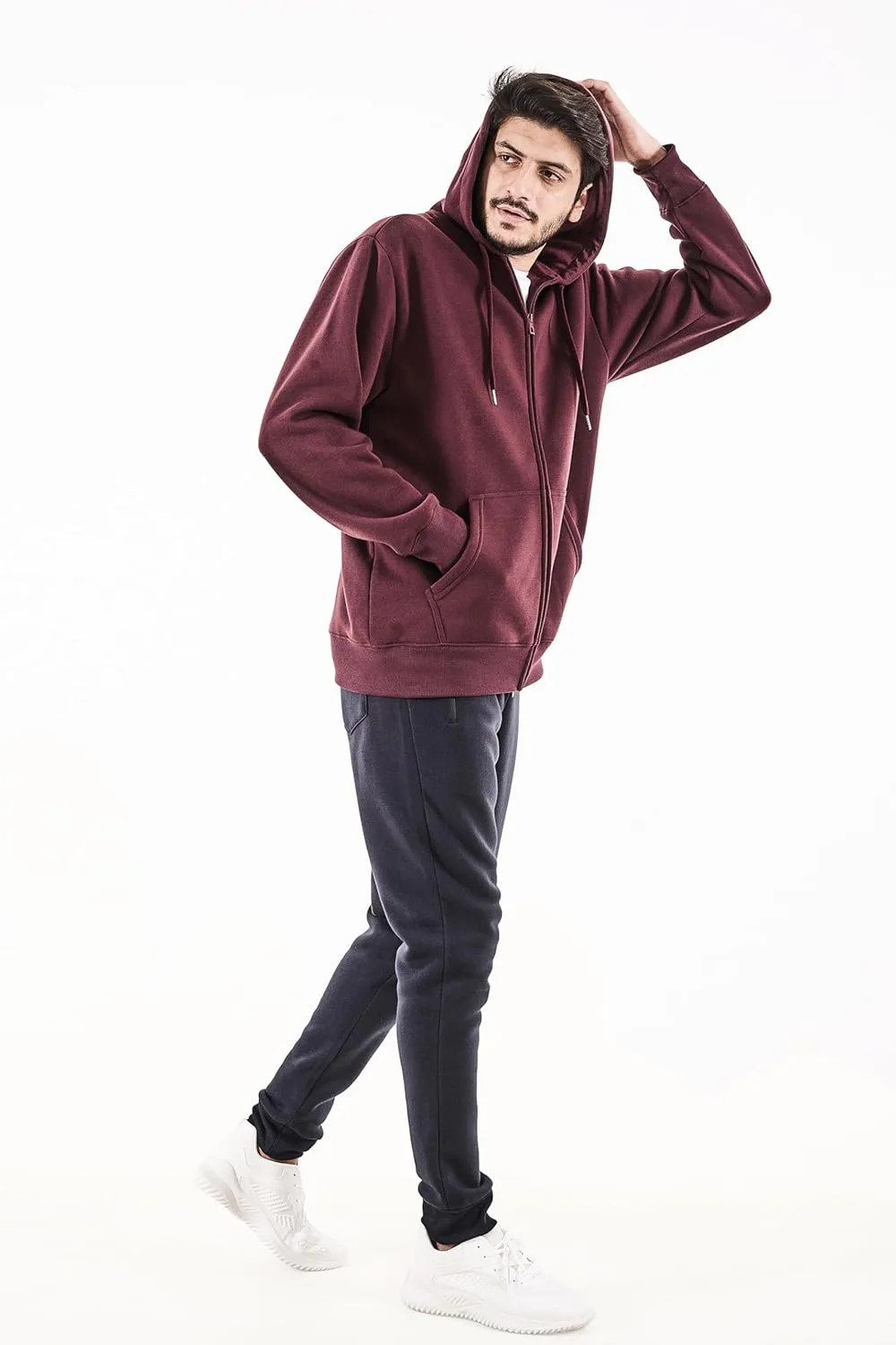 3 Pack Mens Fleece Hoodie Long Sleeve Lightweight Athletic Workout Sweatshirt for Men with Pockets