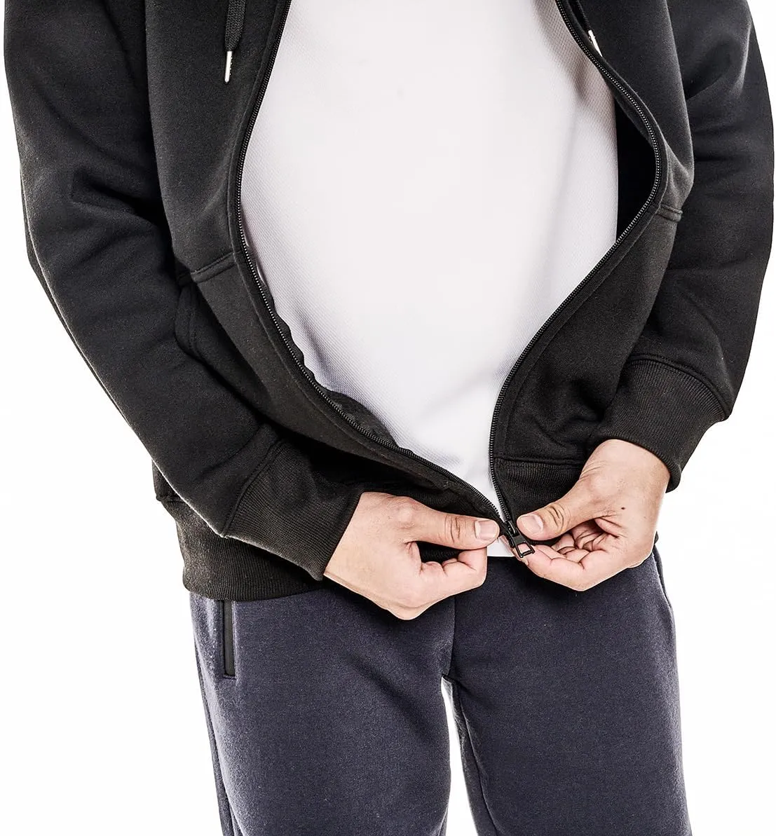 3 Pack Mens Fleece Hoodie Long Sleeve Lightweight Athletic Workout Sweatshirt for Men with Pockets