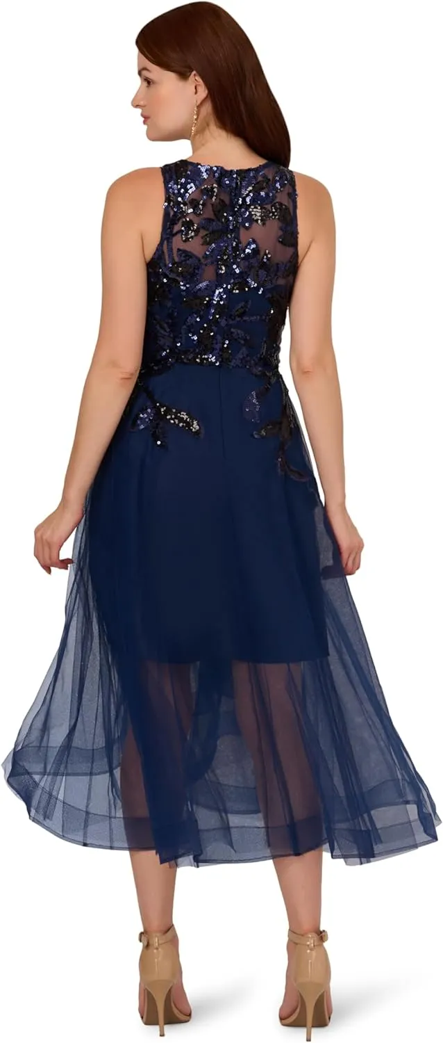 Adrianna Papell Women's Sequin Combo High-Low Dress