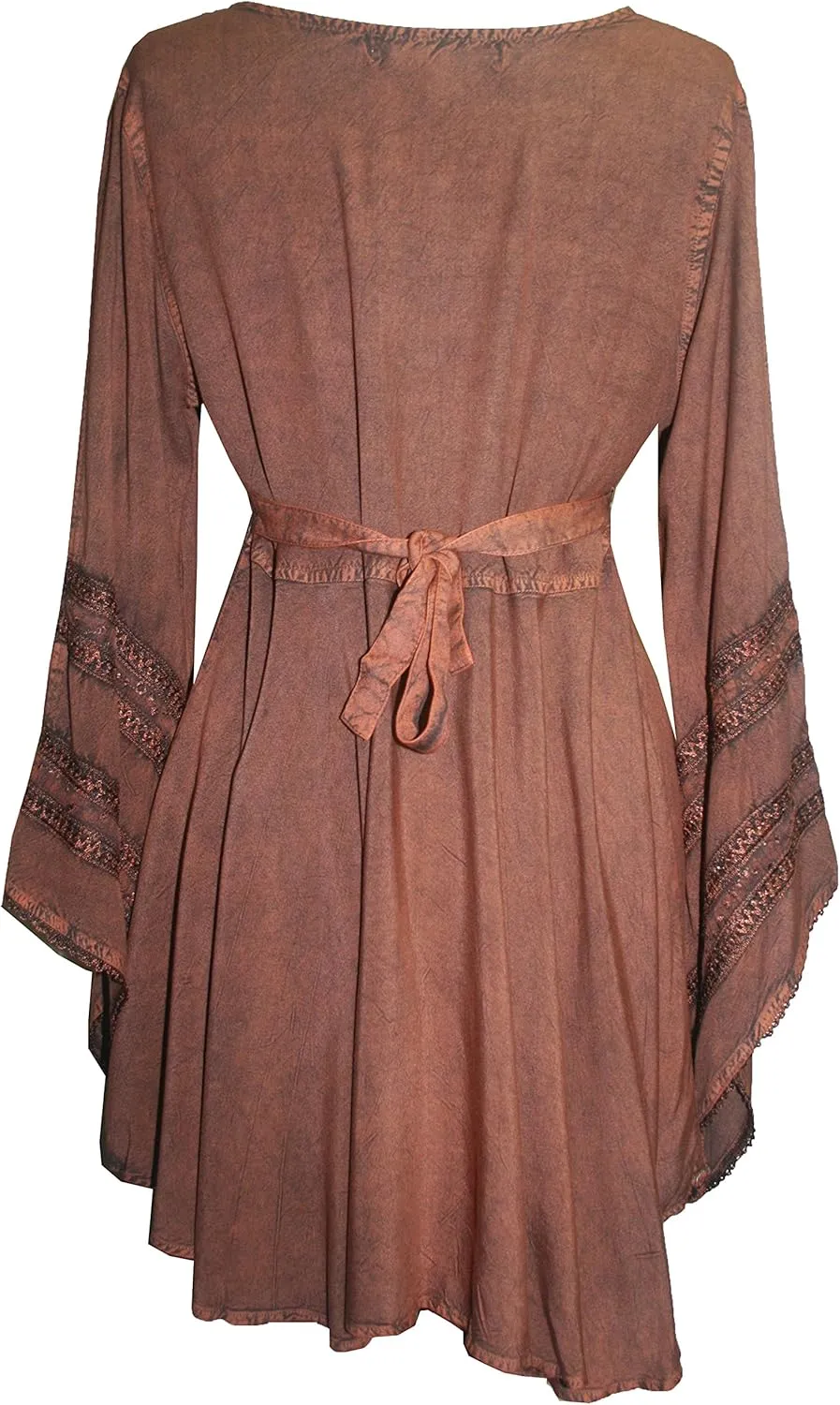 Agan Traders 2025 Summer Bell Sleeve Empire Waist Corset Embroidered Tops, Boho Medieval Renaissance Tunic Women's Blouses
