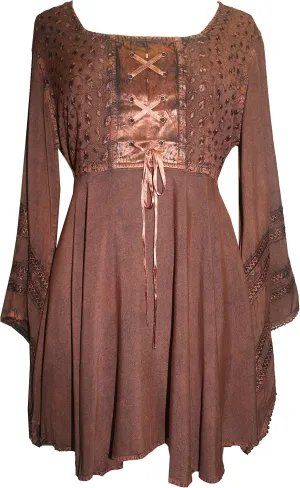 Agan Traders 2025 Summer Bell Sleeve Empire Waist Corset Embroidered Tops, Boho Medieval Renaissance Tunic Women's Blouses