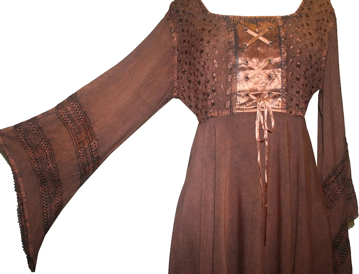 Agan Traders 2025 Summer Bell Sleeve Empire Waist Corset Embroidered Tops, Boho Medieval Renaissance Tunic Women's Blouses