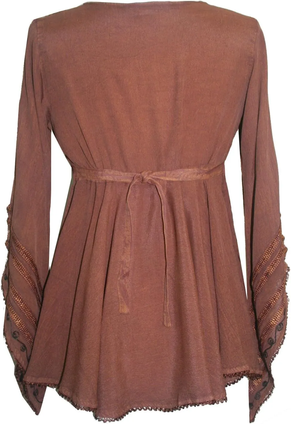 Agan Traders 2025 Summer Bell Sleeve Empire Waist Corset Embroidered Tops, Boho Medieval Renaissance Tunic Women's Blouses