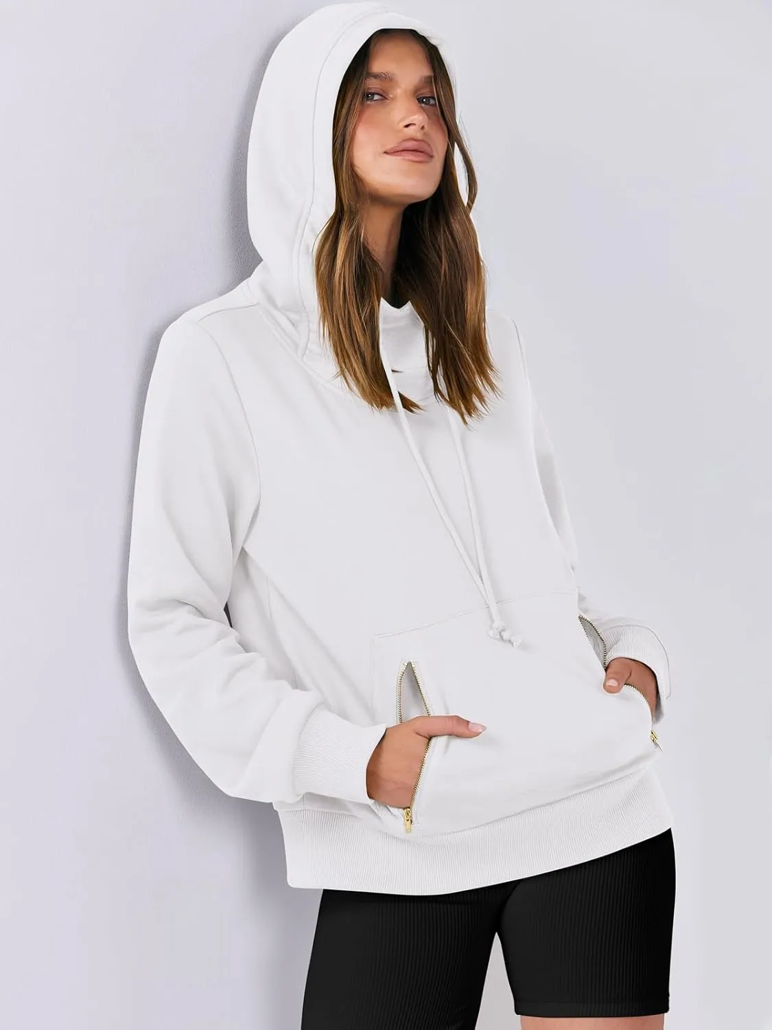 ANRABESS Womens Hoodie Cowl Neck Long Sleeve Sweatshirts 2024 Winter Fashion Pullover With Drawstring Clothes