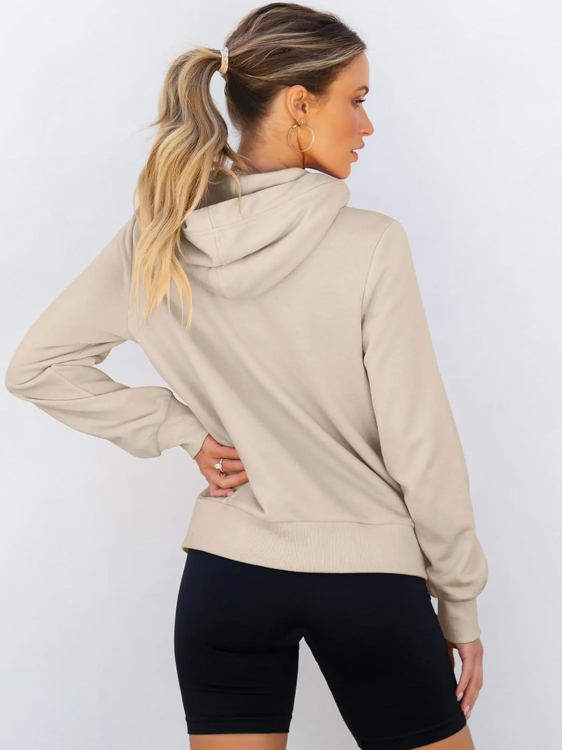 ANRABESS Womens Hoodie Cowl Neck Long Sleeve Sweatshirts 2024 Winter Fashion Pullover With Drawstring Clothes