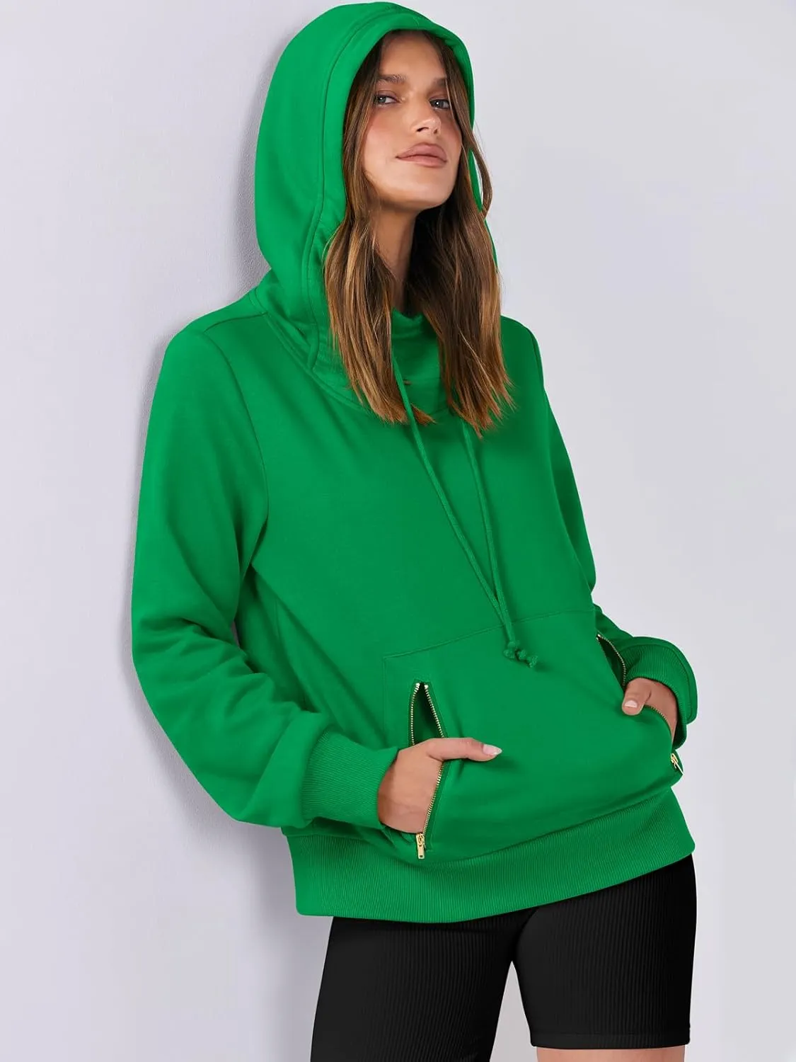ANRABESS Womens Hoodie Cowl Neck Long Sleeve Sweatshirts 2024 Winter Fashion Pullover With Drawstring Clothes