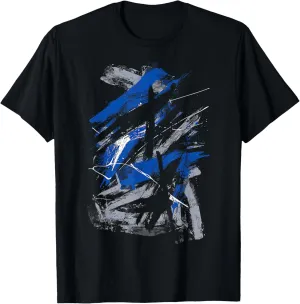 Blue And Black Urban Art Graphic T-Shirt