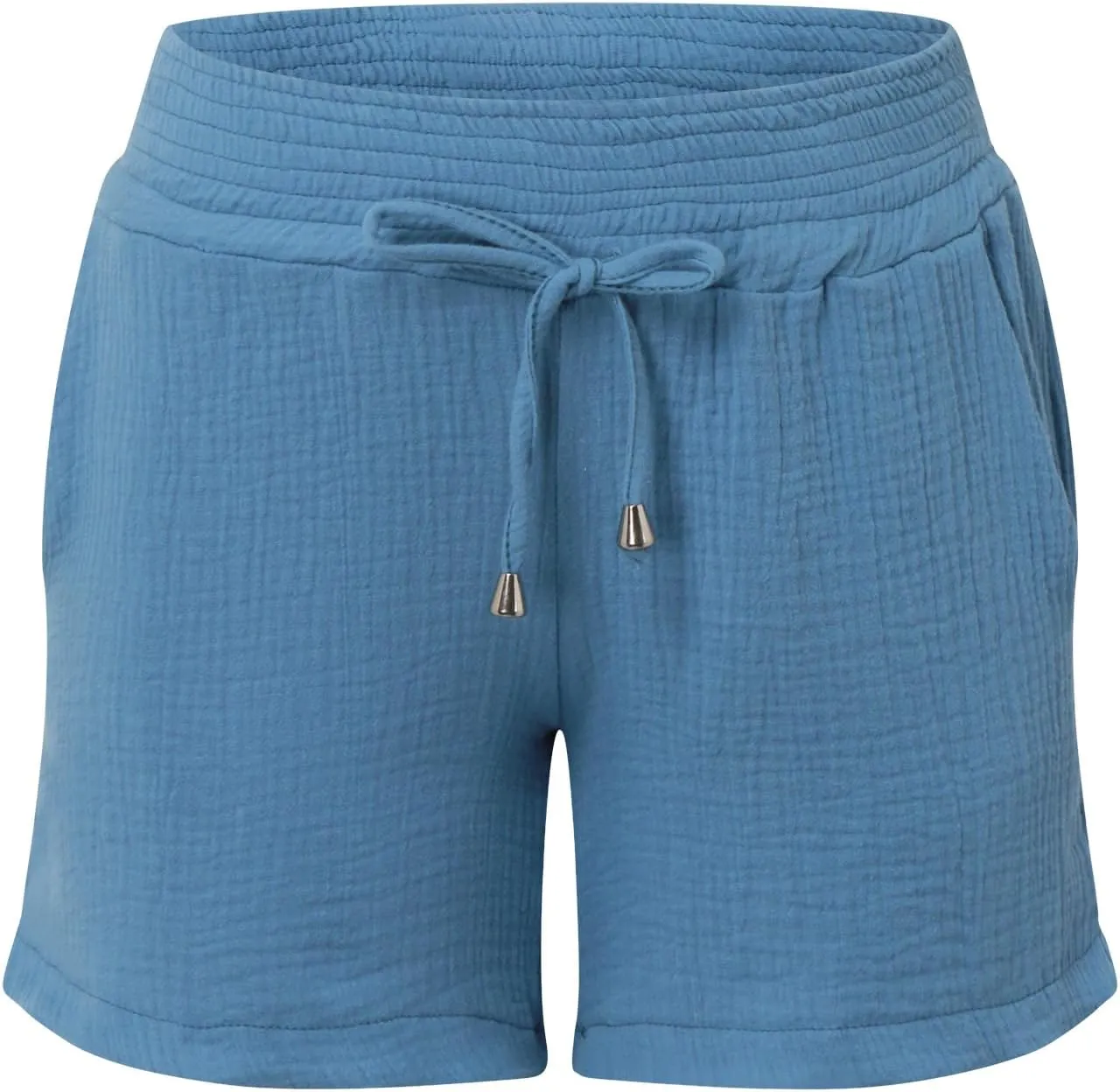 Cotton Linen Shorts for Women Summer Casual High Waisted Wide Leg Beach Shorts Drawstring Comfy Pull On Short Pants