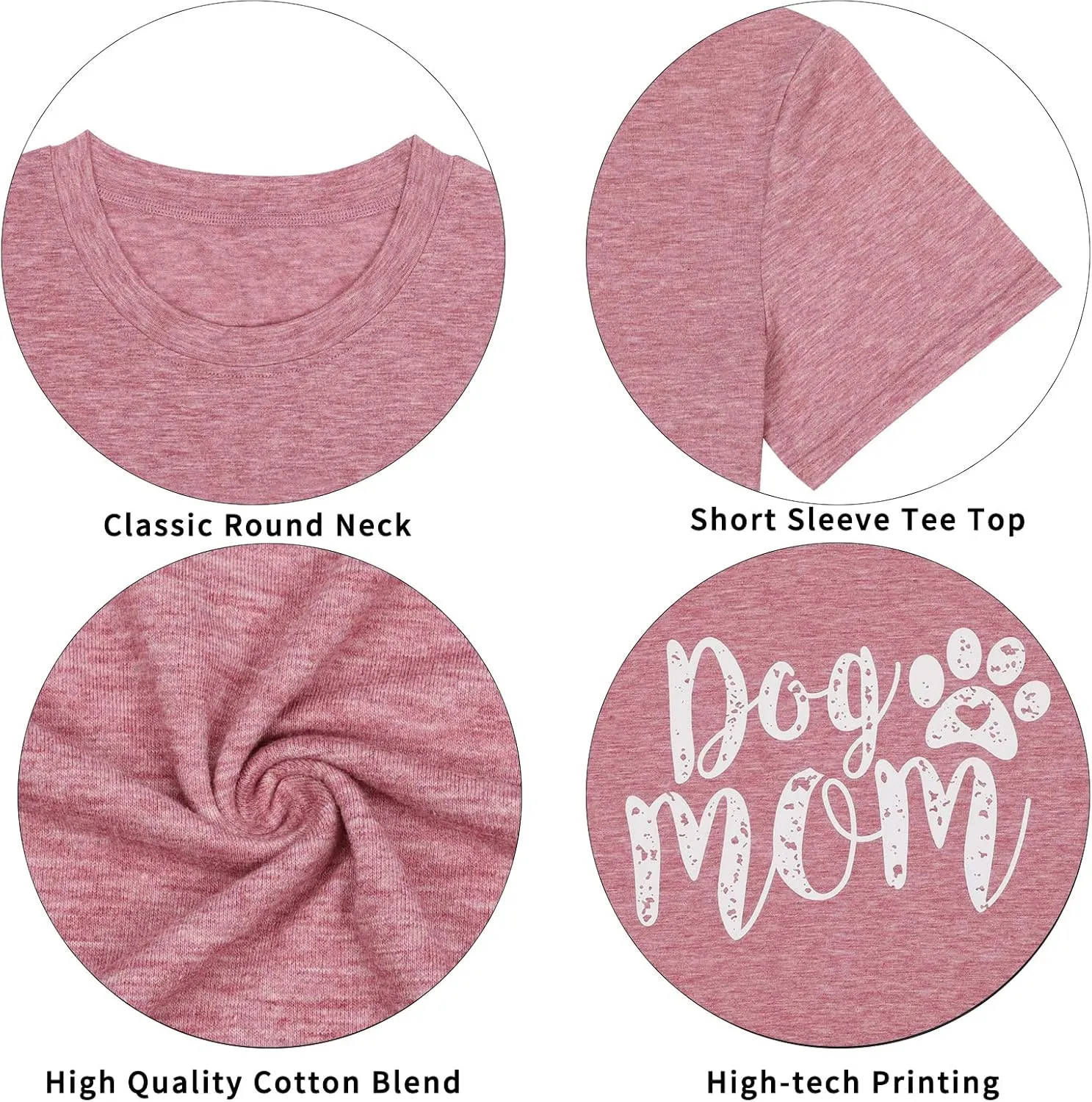 Dog Mom Tshirts for Women Funny Dog Paw Graphic Print Short Sleeve O Neck Mom Shirt