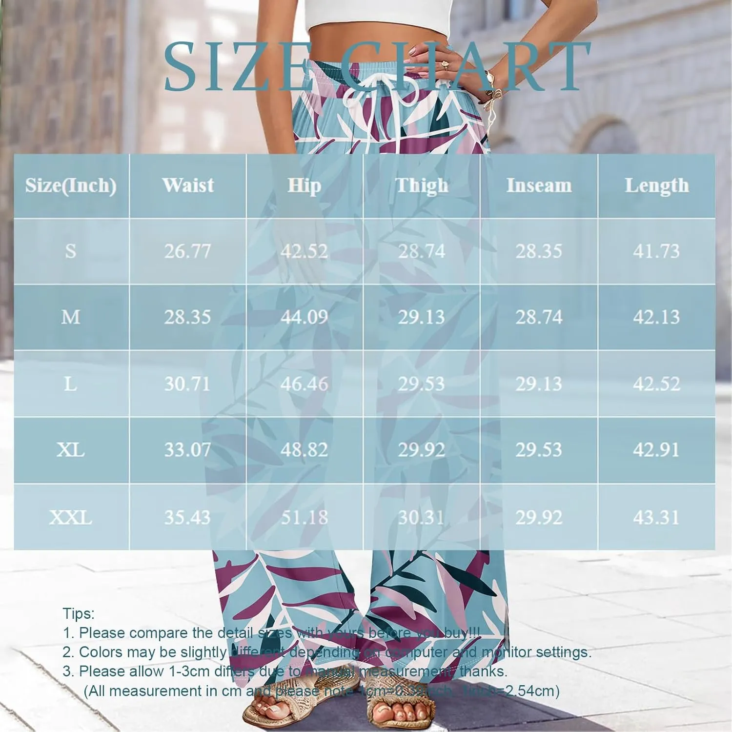 Floral Pants for Women 2025 Elastic Waist Wide Leg Casual Summer Drawstring Pants Beach Vacation Trousers with Pockets