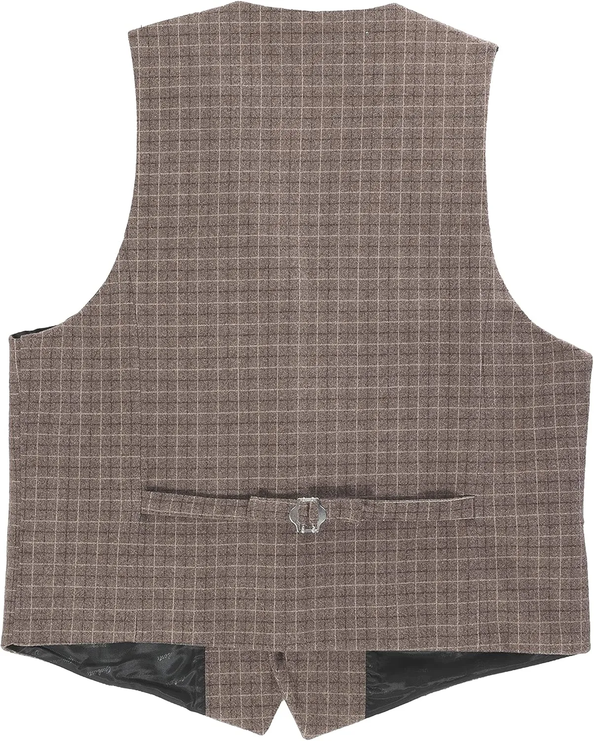 Gioberti Men's 6 Button Slim Fit Formal Herringbone Tweed Vest