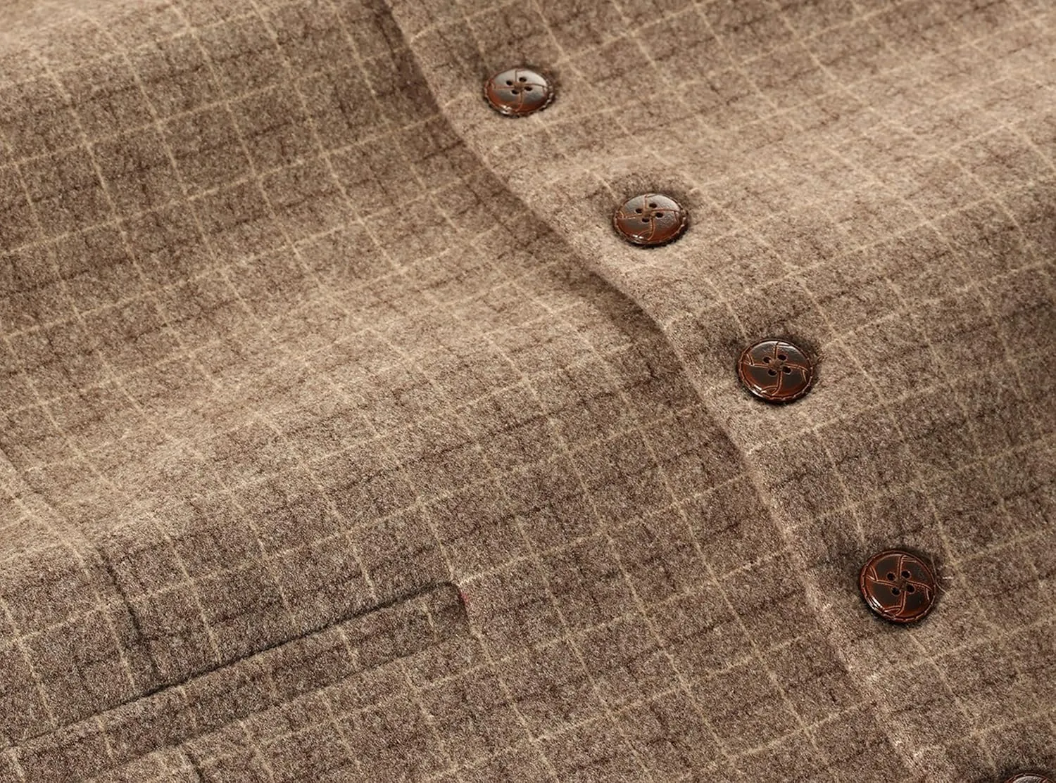 Gioberti Men's 6 Button Slim Fit Formal Herringbone Tweed Vest