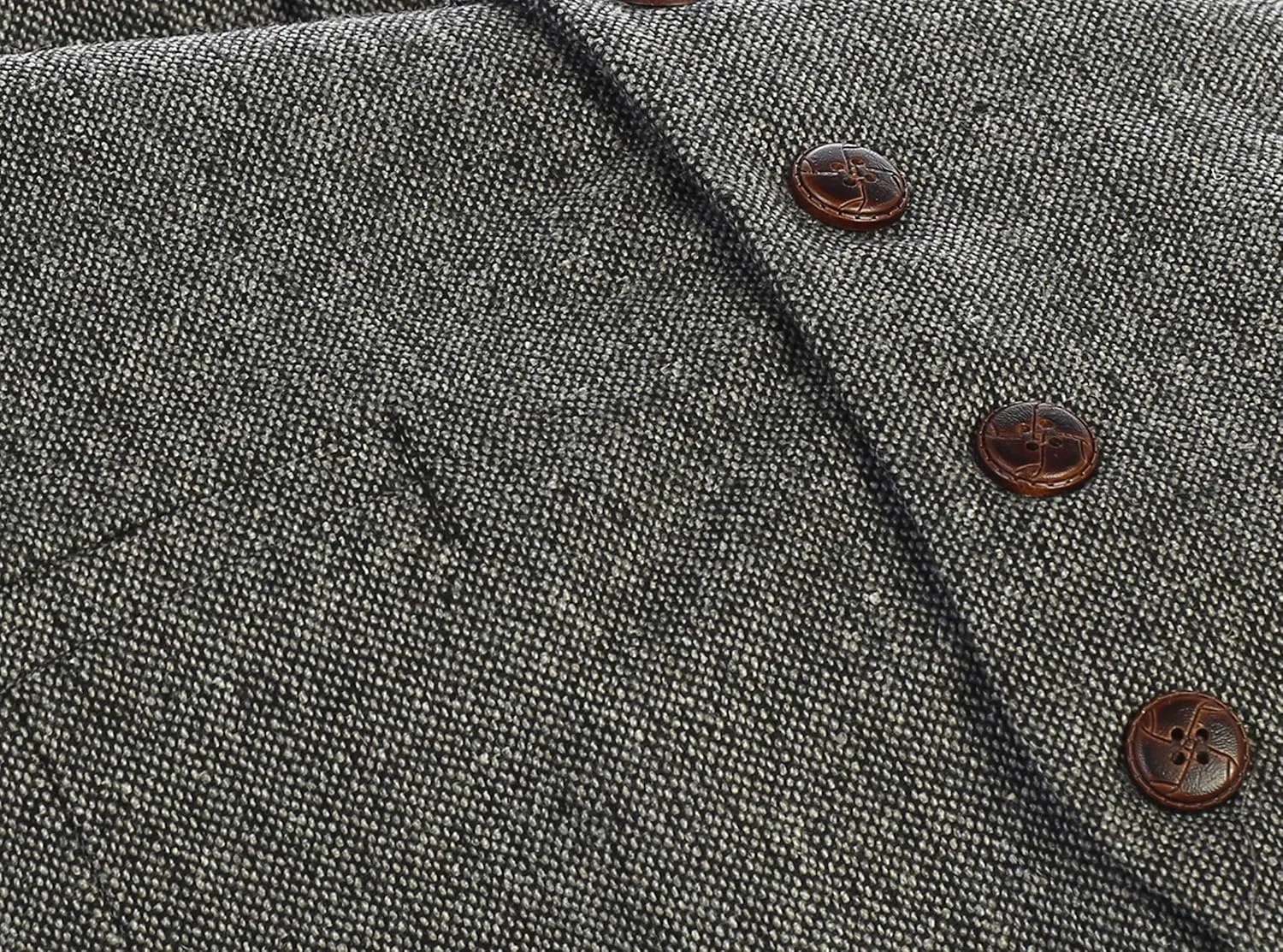 Gioberti Men's 6 Button Slim Fit Formal Herringbone Tweed Vest