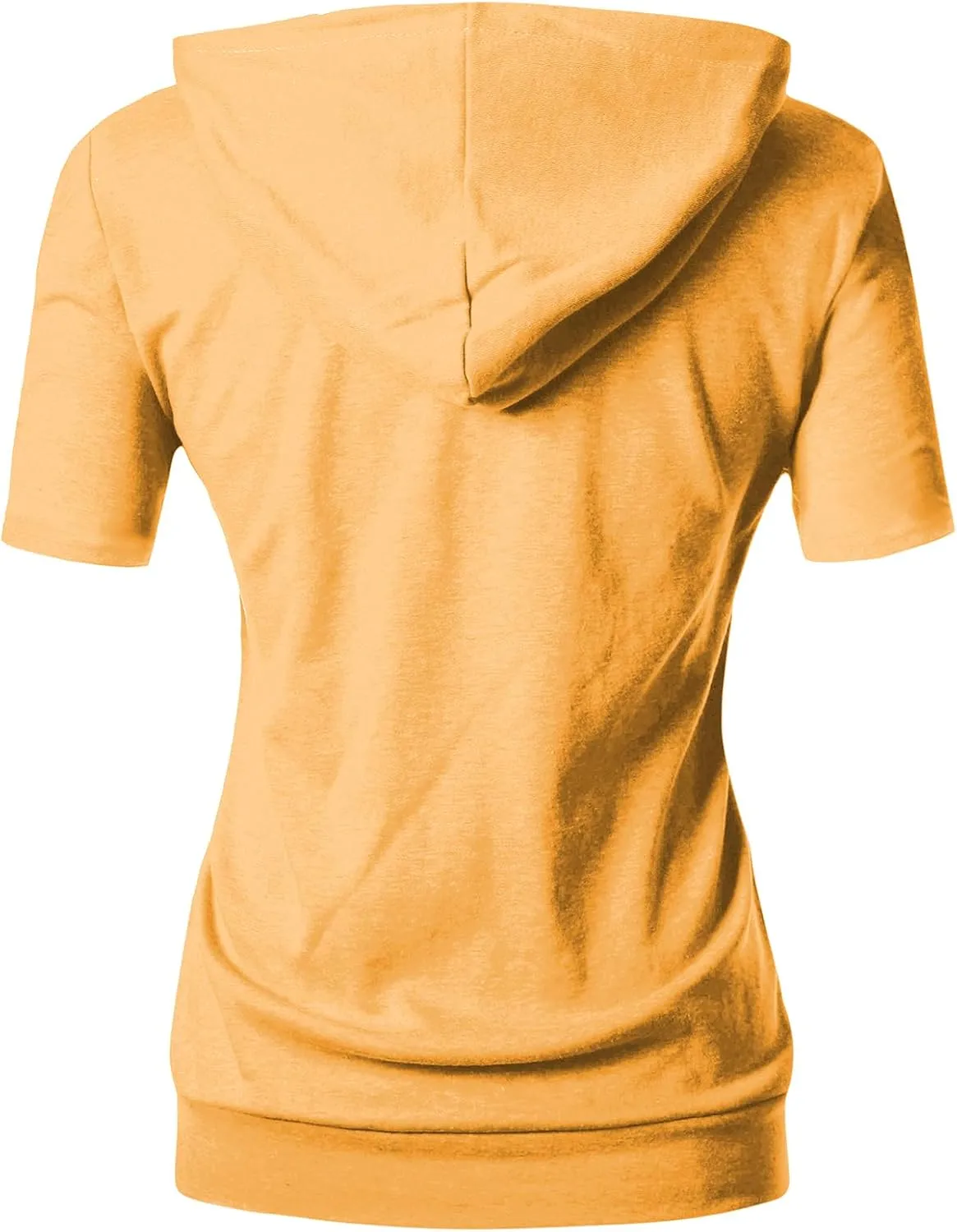 GIVON Womens Slim Fit Zip Up Hoodie Short Sleeve Thin Jacket Full Zip Sweatshirt with Plus Size