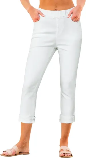 GRAPENT Pull On Jeans for Women High Waisted Skinny Capri Pants Trendy Stretch Denim Cropped Jeans Crop Jeggings Capris