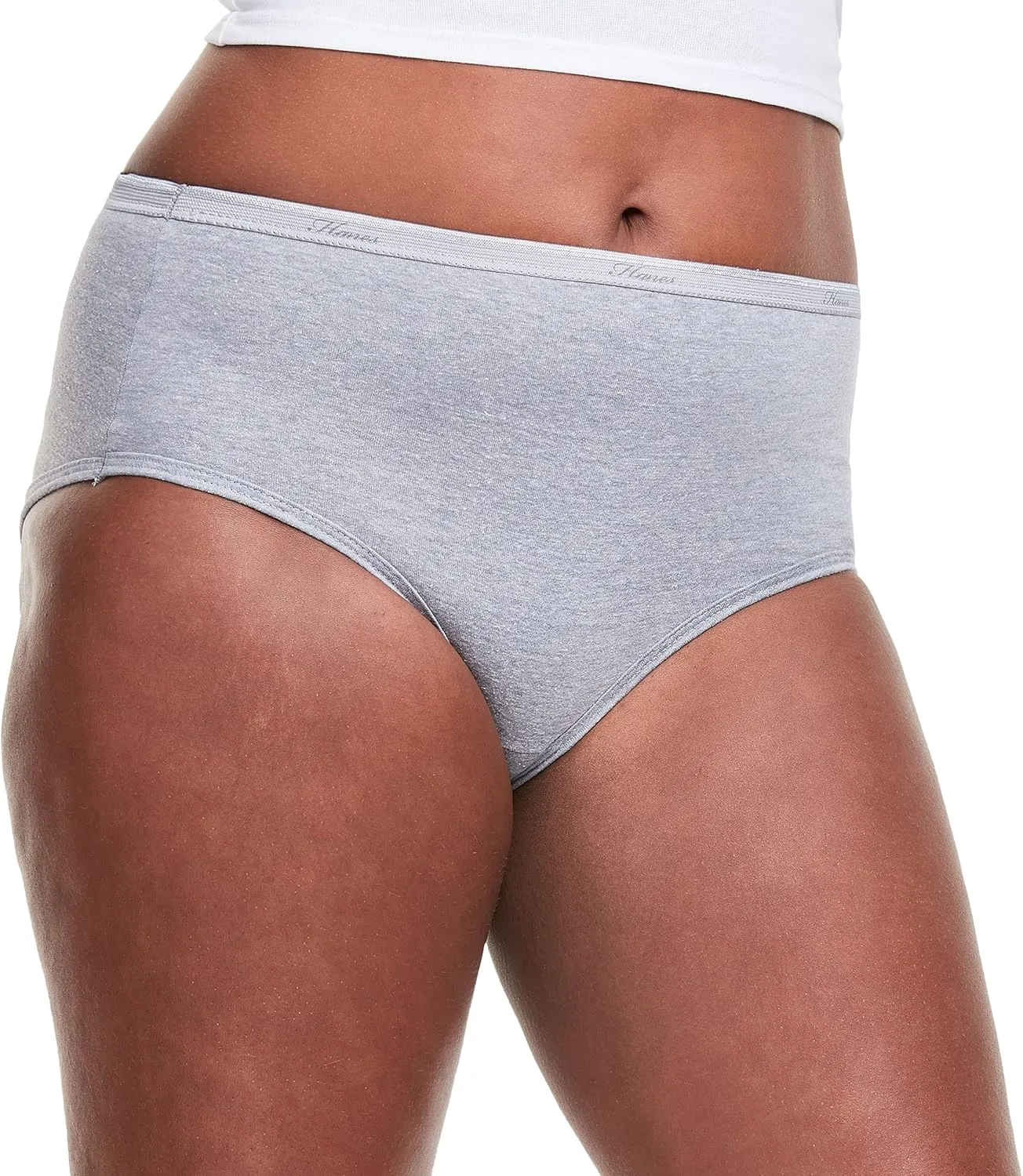 Hanes Women's High-Waisted Brief Panties, 6-Pack, Moisture-Wicking Cotton Brief Underwear (Colors May Vary)