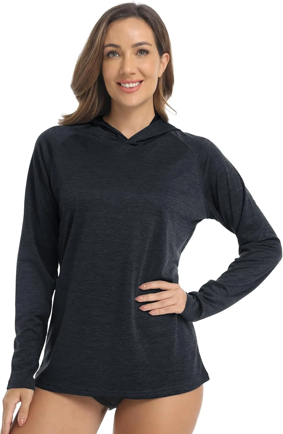 KEFITEVD Womens UPF 50  Sun Protection Hoodies UV Long Sleeve Shirts Lightweight Quick Dry Tops Hiking Fishing