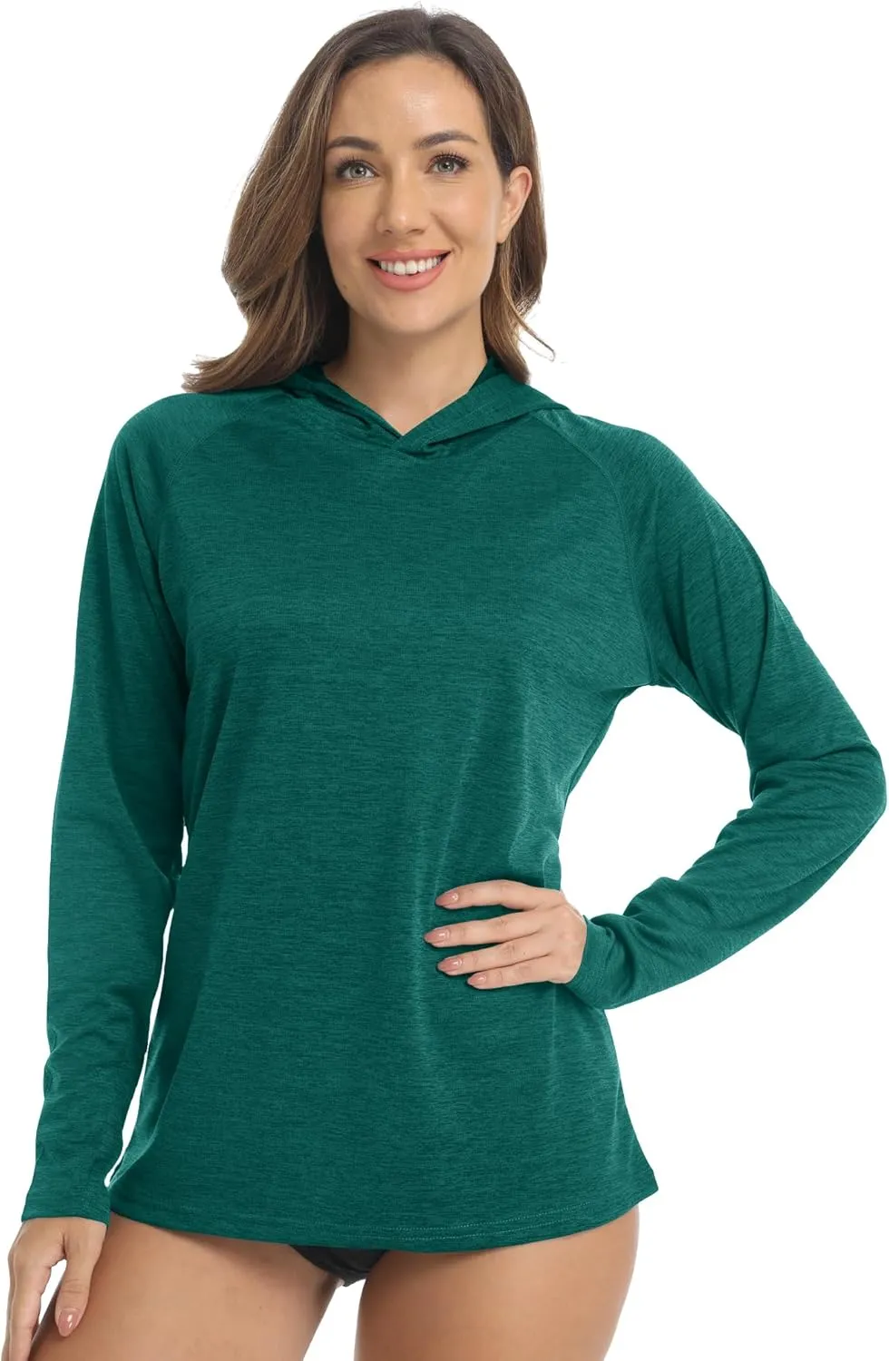 KEFITEVD Womens UPF 50  Sun Protection Hoodies UV Long Sleeve Shirts Lightweight Quick Dry Tops Hiking Fishing
