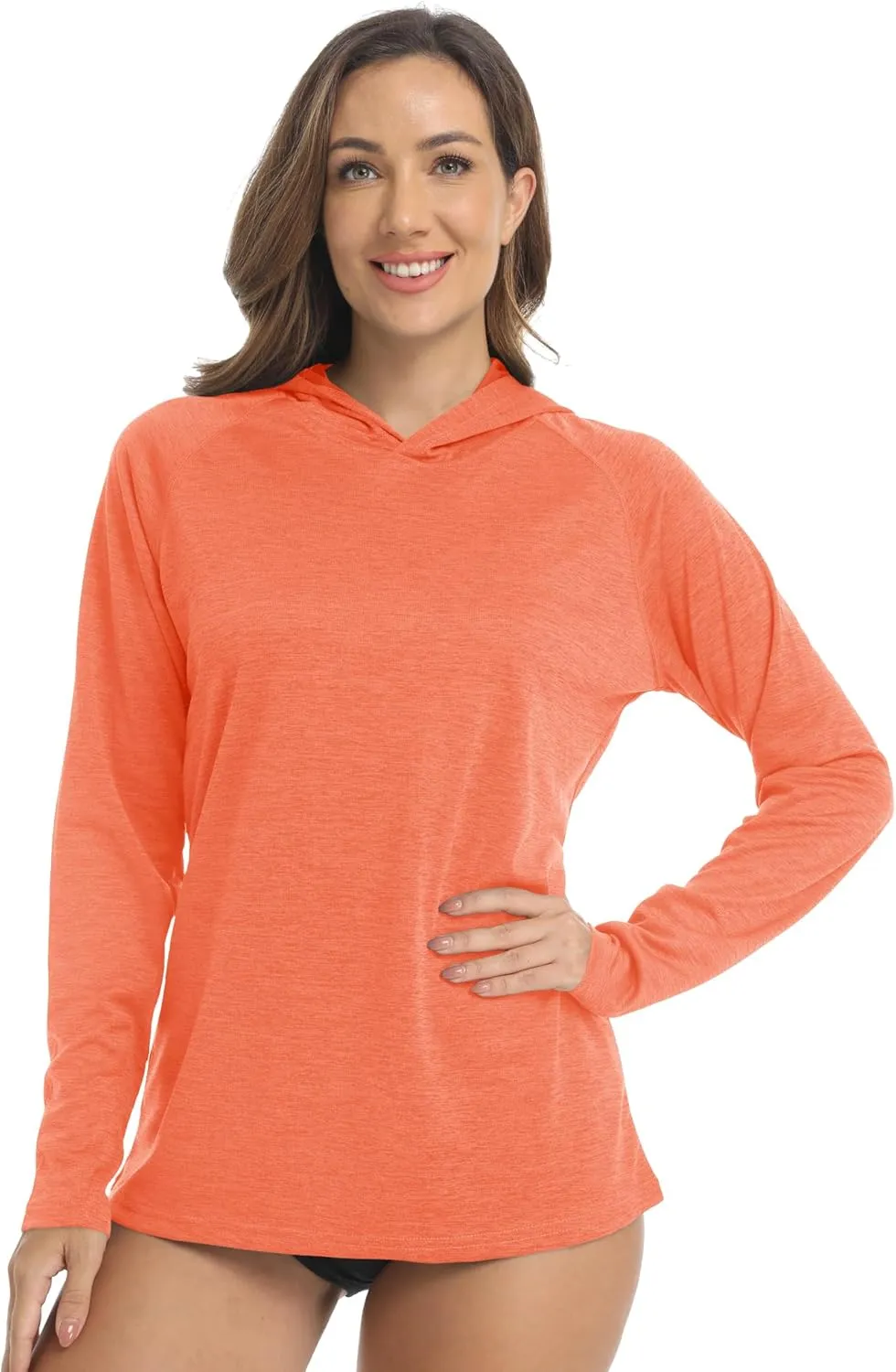 KEFITEVD Womens UPF 50  Sun Protection Hoodies UV Long Sleeve Shirts Lightweight Quick Dry Tops Hiking Fishing