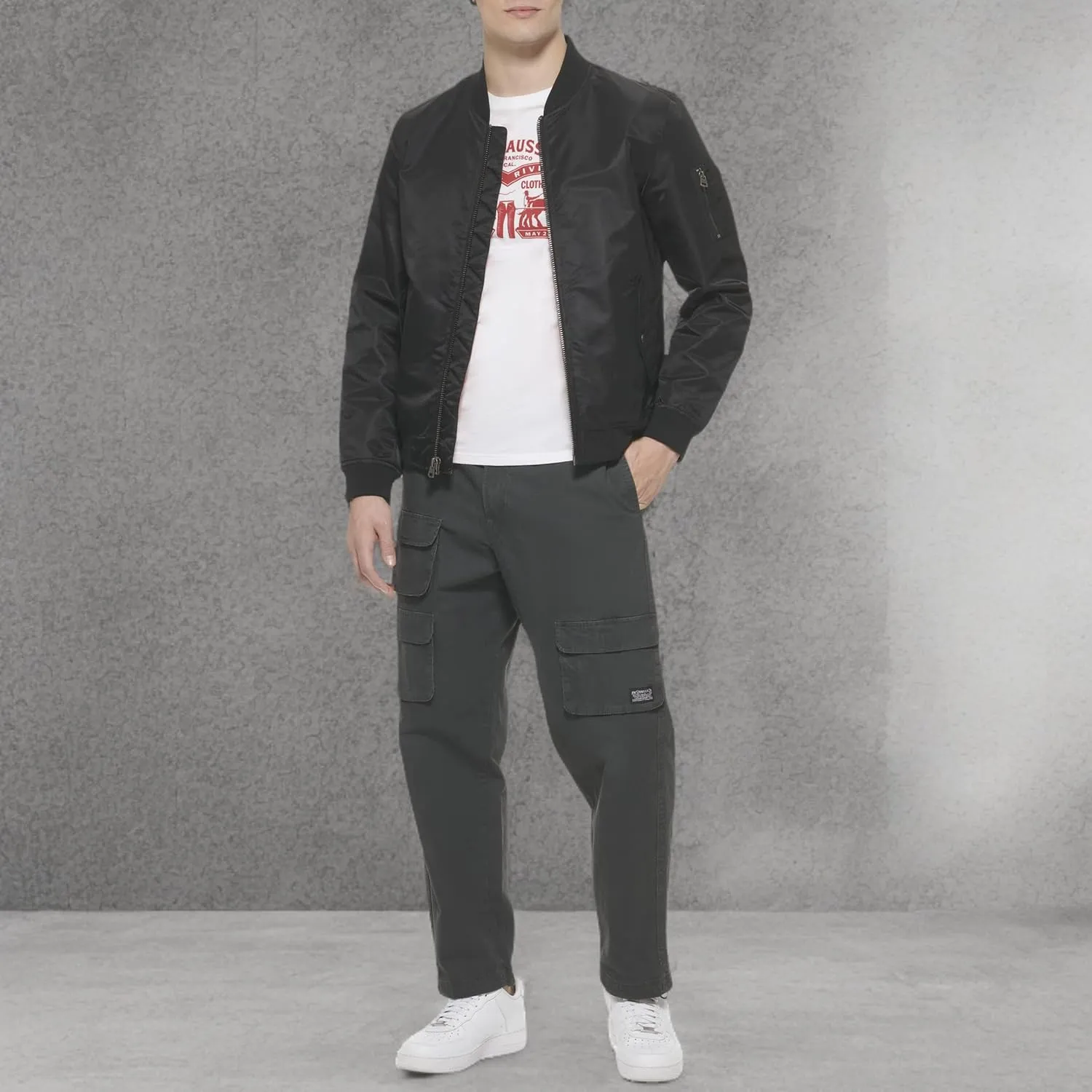 Levi's Men's MA-1 Flight Lightweight Zip-Up Bomber Jacket