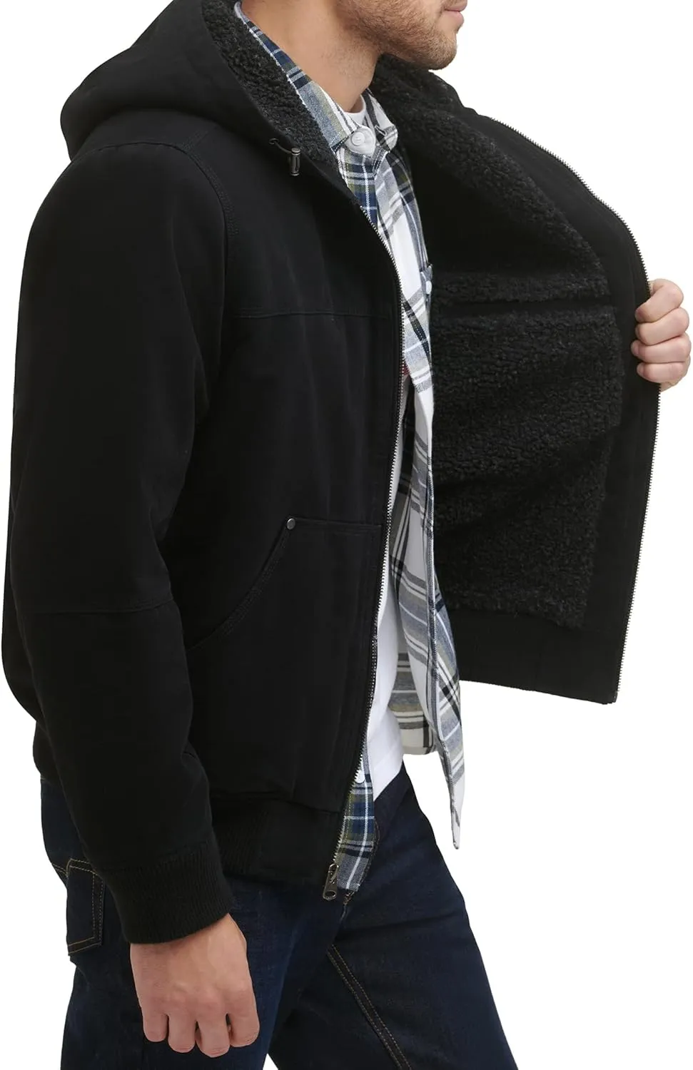 Levi's Mens Workwear Cotton Canvas Hooded Bomber Jacket (Regular & Big & Tall Sizes)