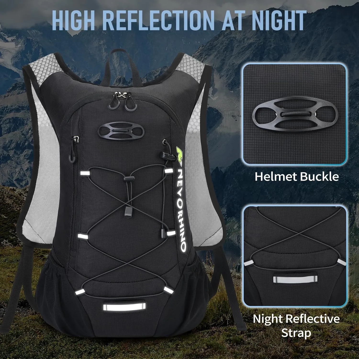 Lightweight Hydration Backpack, Running Backpack with 2L Water Bladder, Hydro Water Daypack for Cycling Hiking Rave for Men Women