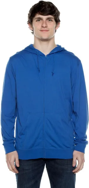 Lightweight Jersey Zip Hoodie for Men  Full Zip Casual Cotton Hoodie, Soft Long Sleeve