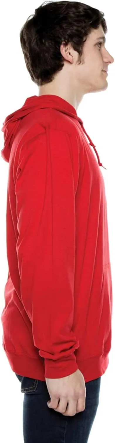 Lightweight Jersey Zip Hoodie for Men  Full Zip Casual Cotton Hoodie, Soft Long Sleeve