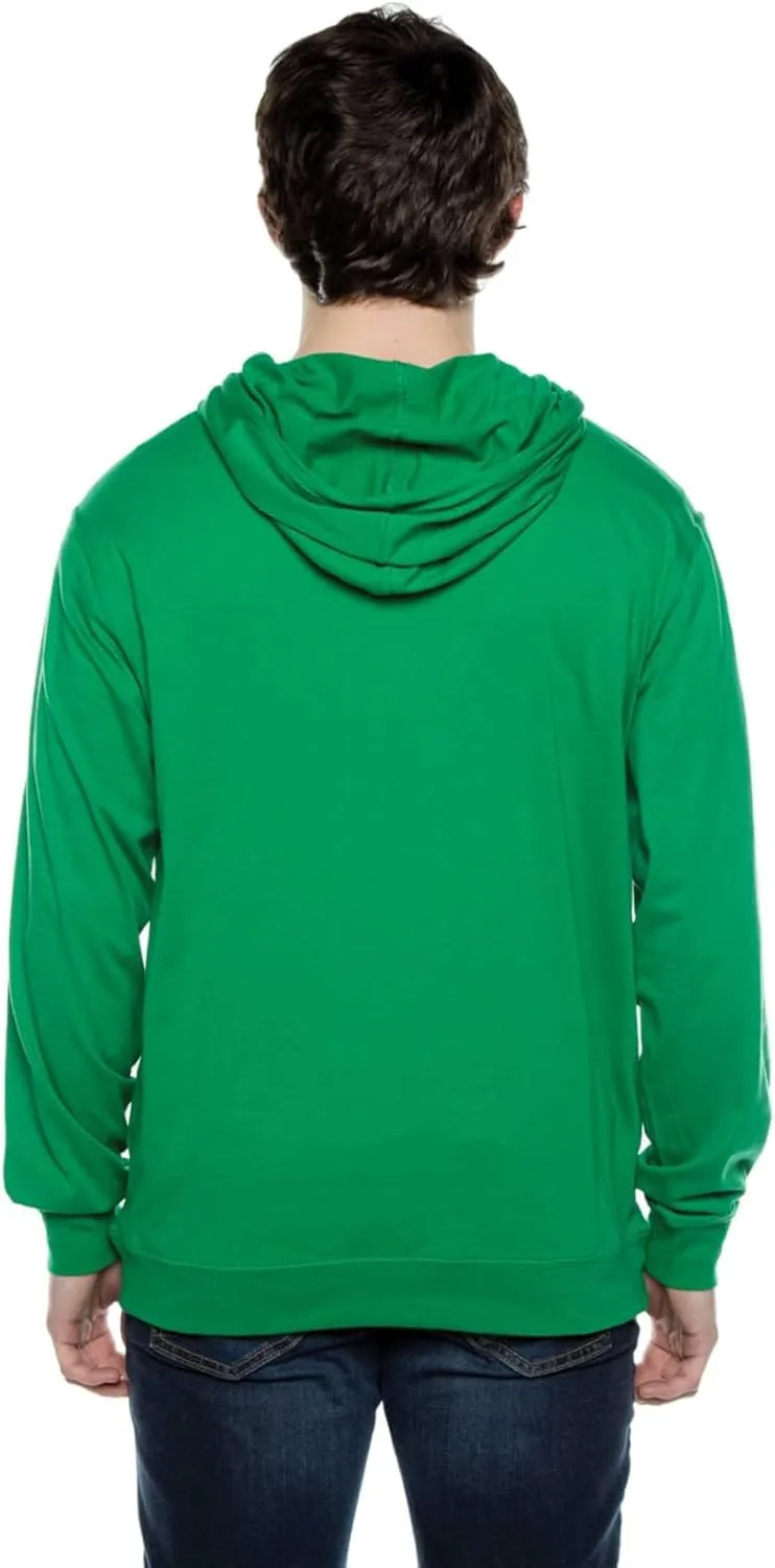 Lightweight Jersey Zip Hoodie for Men  Full Zip Casual Cotton Hoodie, Soft Long Sleeve