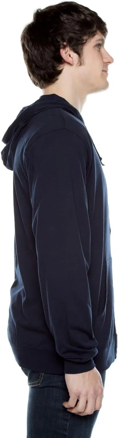Lightweight Jersey Zip Hoodie for Men  Full Zip Casual Cotton Hoodie, Soft Long Sleeve