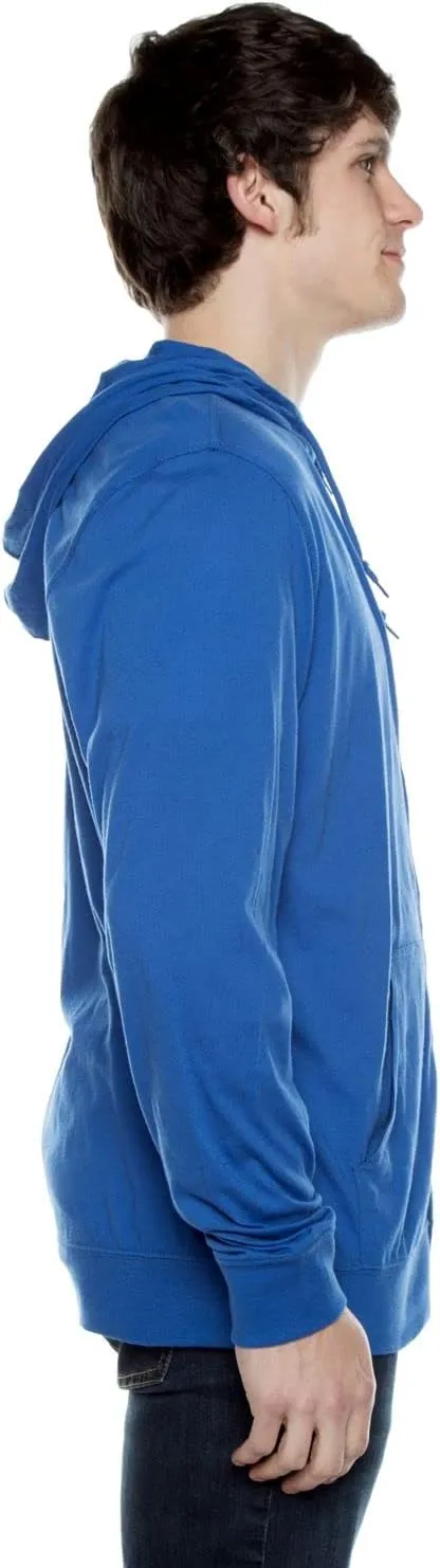 Lightweight Jersey Zip Hoodie for Men  Full Zip Casual Cotton Hoodie, Soft Long Sleeve