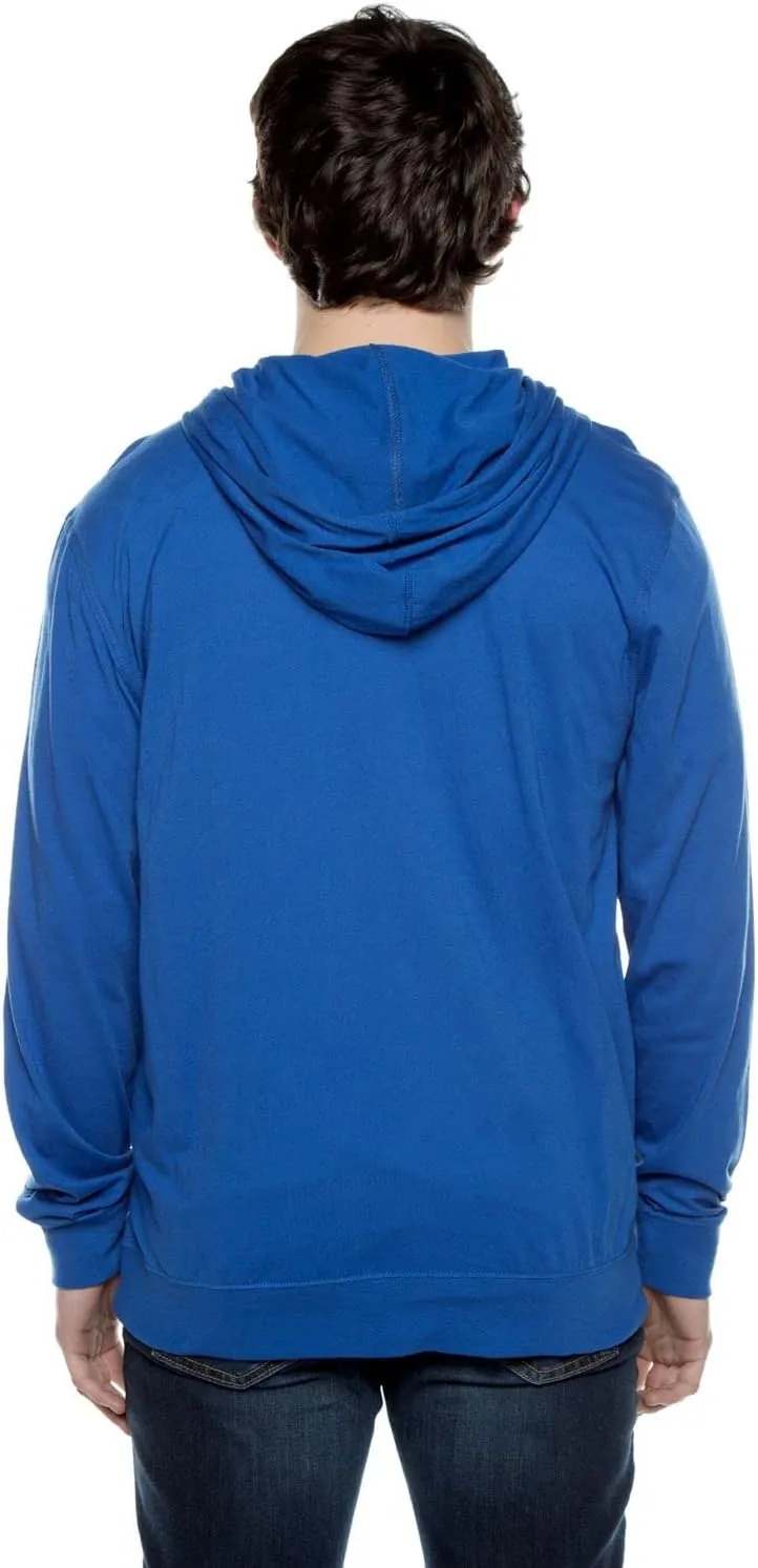 Lightweight Jersey Zip Hoodie for Men  Full Zip Casual Cotton Hoodie, Soft Long Sleeve