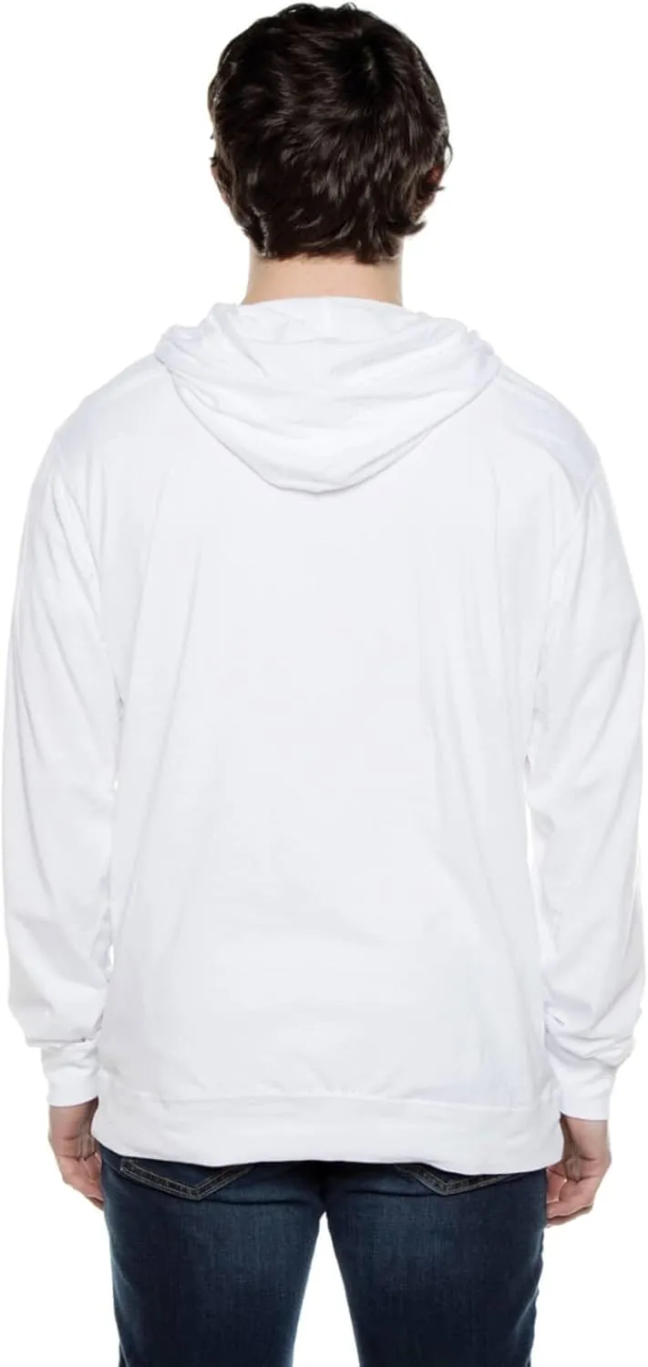 Lightweight Jersey Zip Hoodie for Men  Full Zip Casual Cotton Hoodie, Soft Long Sleeve