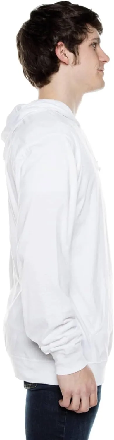 Lightweight Jersey Zip Hoodie for Men  Full Zip Casual Cotton Hoodie, Soft Long Sleeve