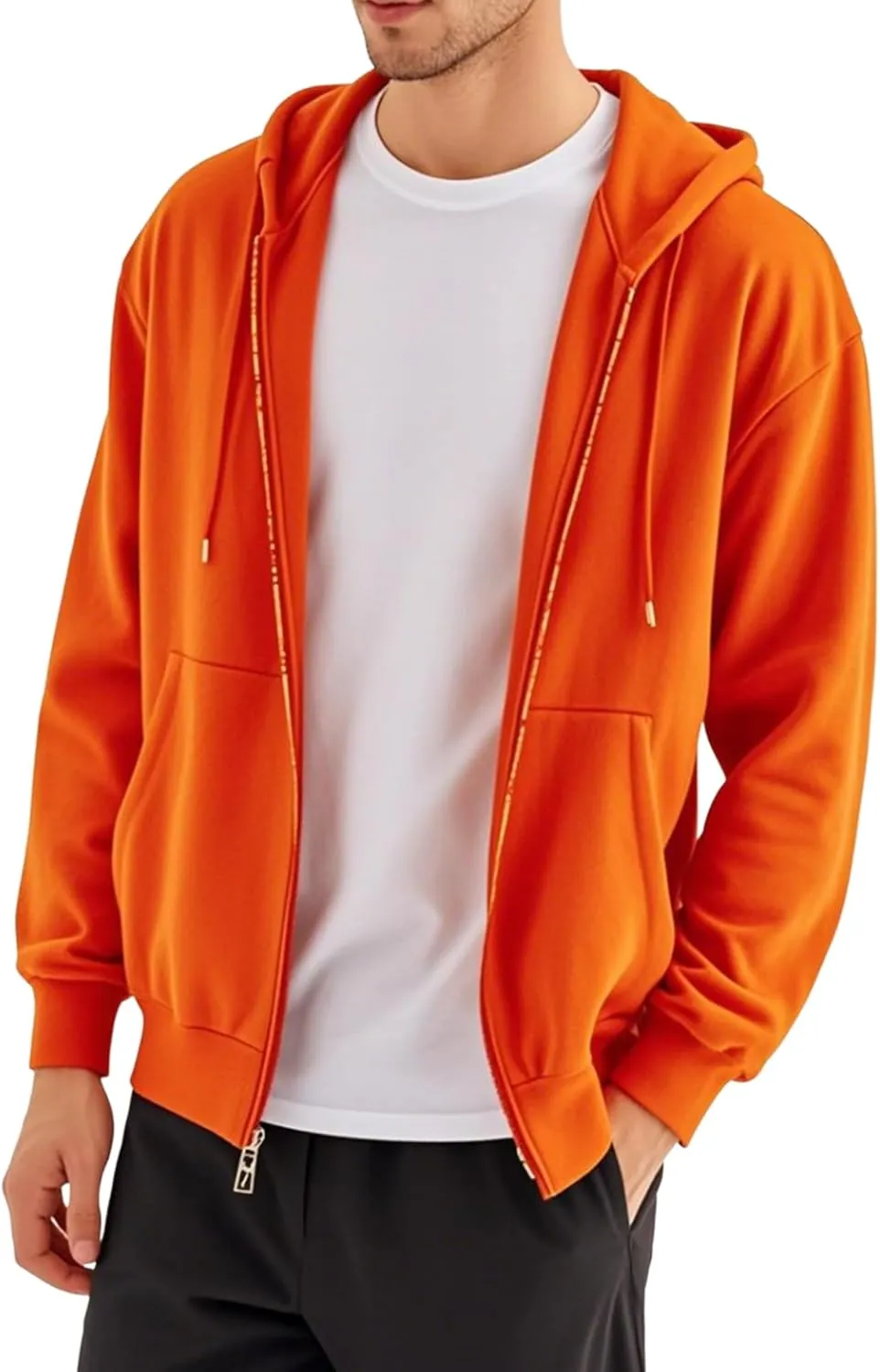 Men's Full Zip Hoodie Fleece Long Sleeve Hooded Sweatshirt Pullover Men Lightweight Athletic Hoodies