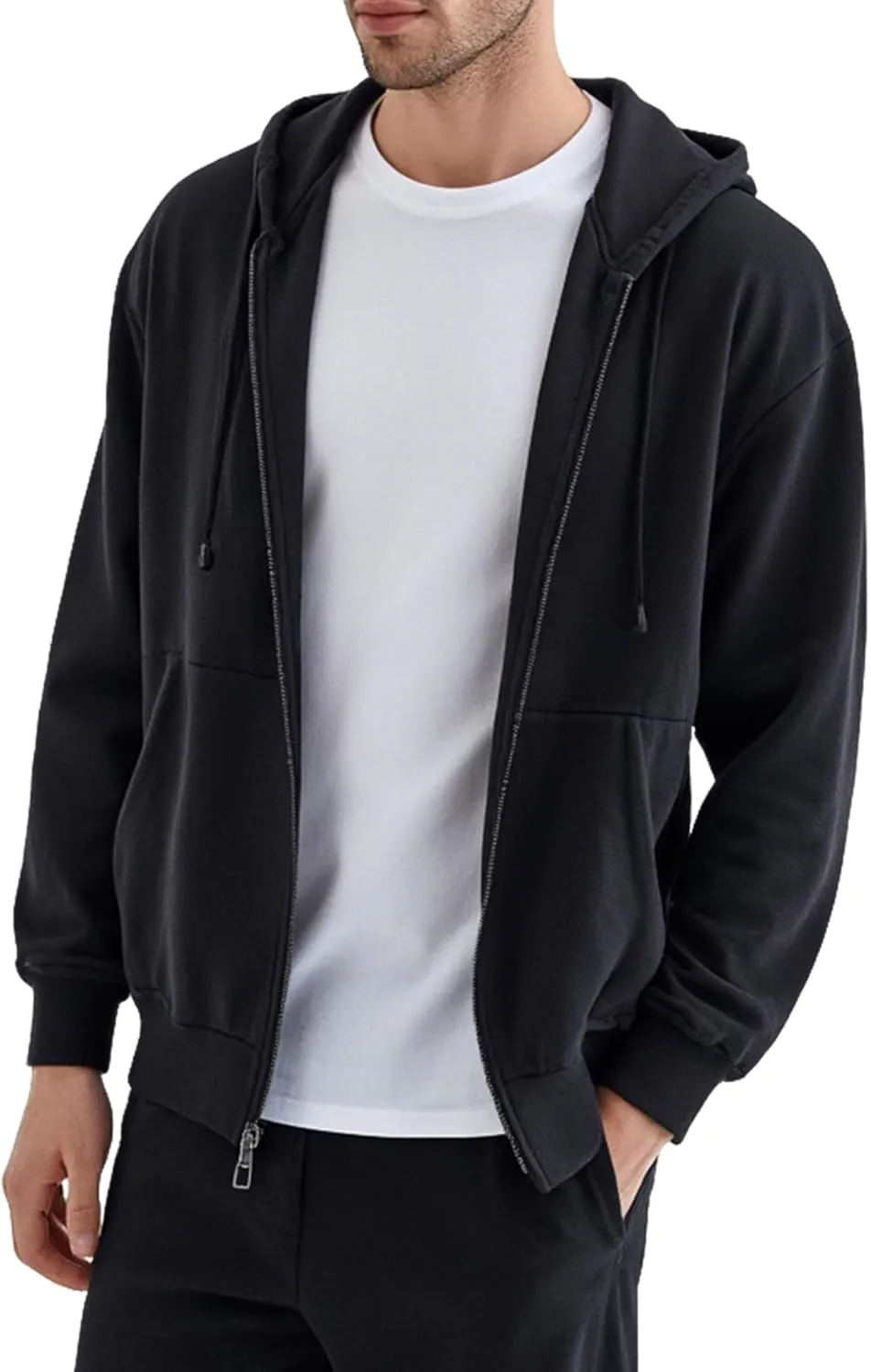 Men's Full Zip Hoodie Fleece Long Sleeve Hooded Sweatshirt Pullover Men Lightweight Athletic Hoodies