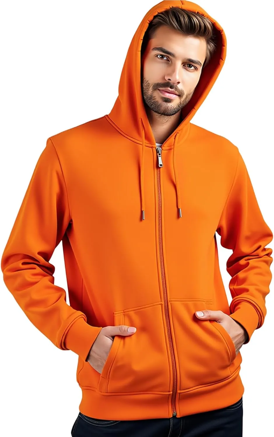 Men's Full Zip Hoodie Fleece Long Sleeve Hooded Sweatshirt Pullover Men Lightweight Athletic Hoodies