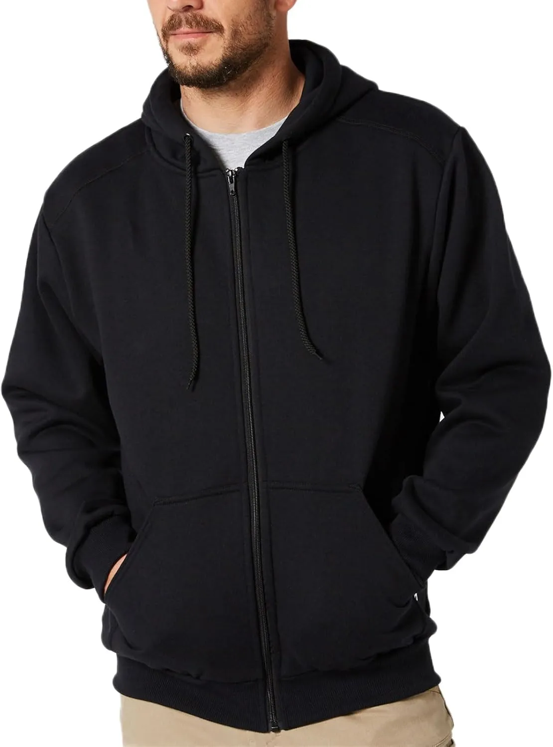 Mens Zip Up Hoodie Long Sleeve Fleece Full-zip Hooded Sweatshirt Pullover With Kangaroo Pocket S-3XL