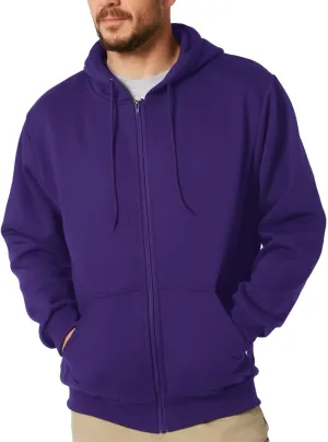 Mens Zip Up Hoodie Long Sleeve Fleece Full-zip Hooded Sweatshirt Pullover With Kangaroo Pocket S-3XL