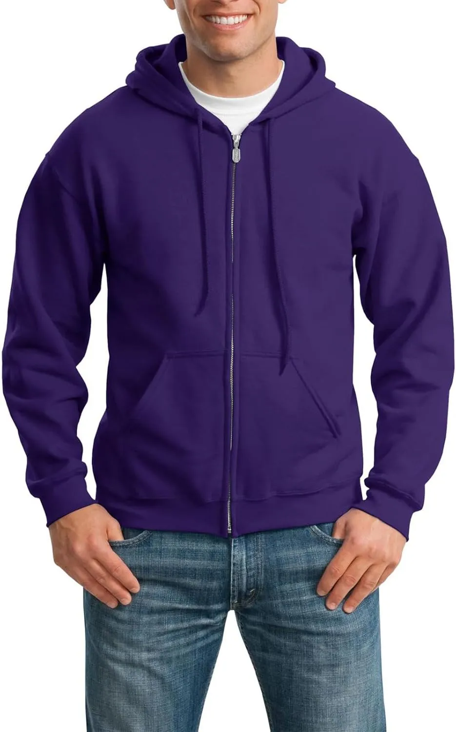 Mens Zip Up Hoodie Long Sleeve Fleece Full-zip Hooded Sweatshirt Pullover With Kangaroo Pocket S-3XL