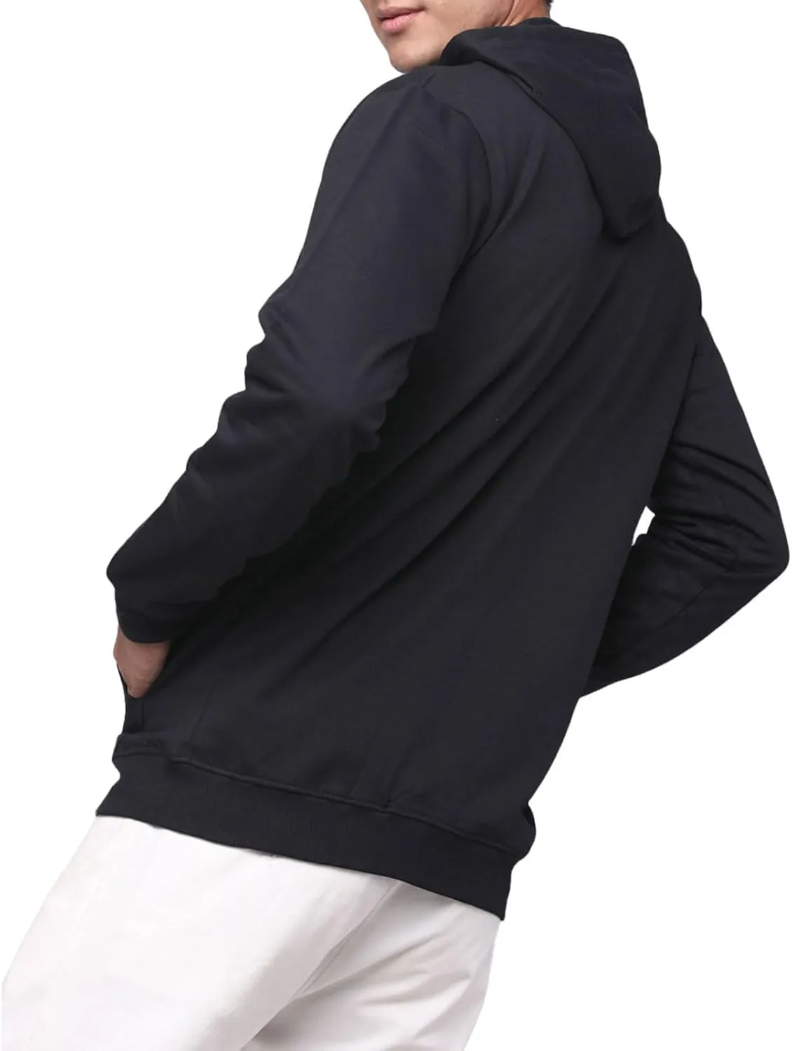 Mens Zip Up Hoodie Long Sleeve Fleece Full-zip Hooded Sweatshirt Pullover With Kangaroo Pocket S-3XL