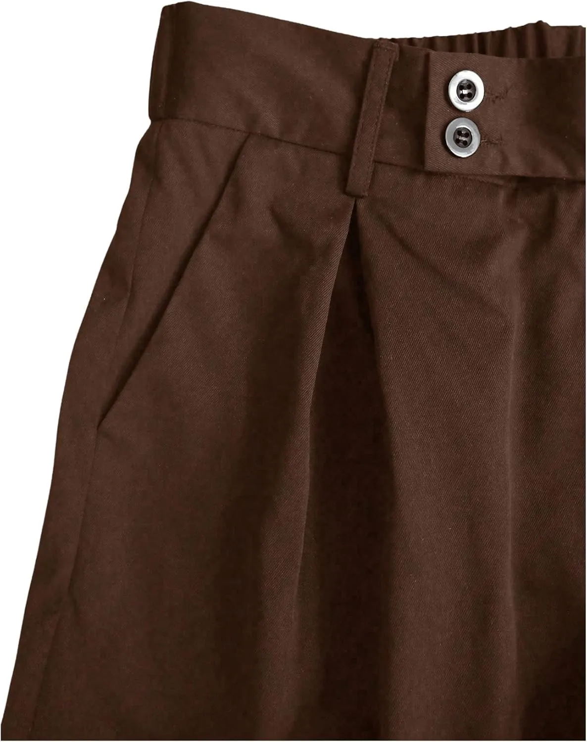 Milumia Men's Pleat Front Wide Leg Long Pants Button Loose Casual Pants