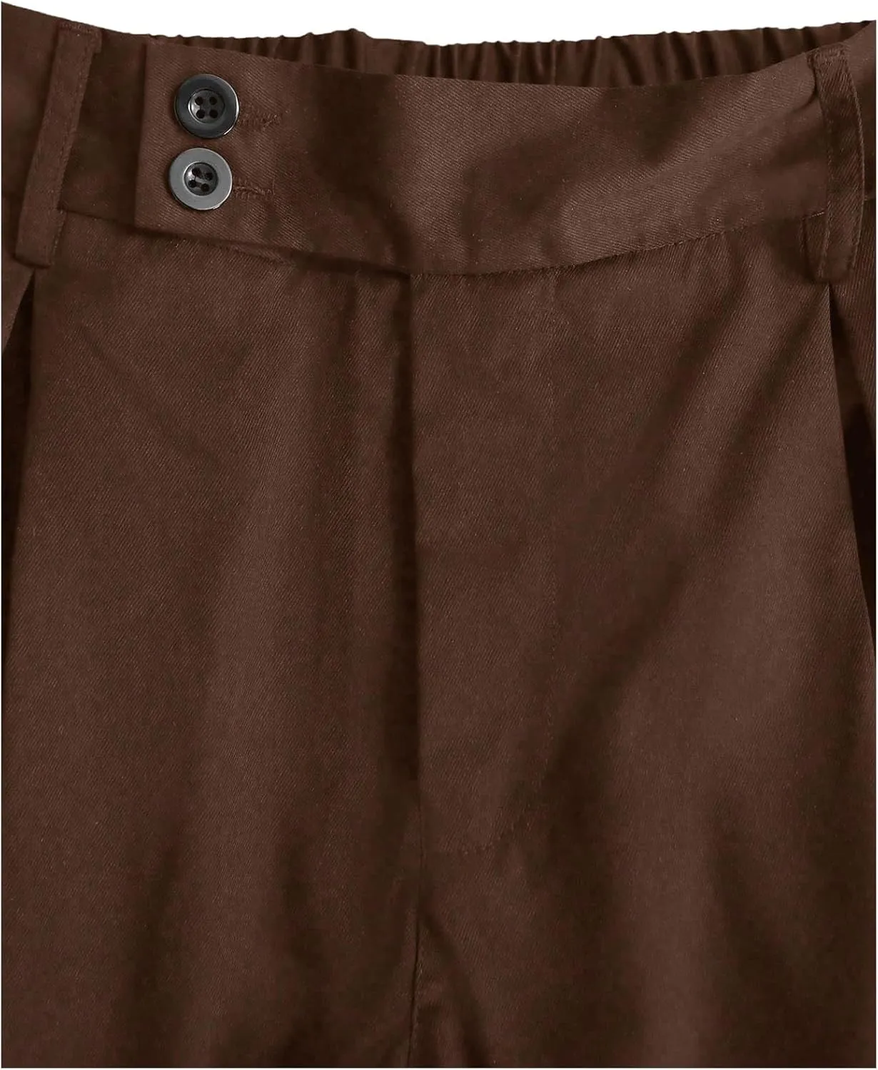 Milumia Men's Pleat Front Wide Leg Long Pants Button Loose Casual Pants