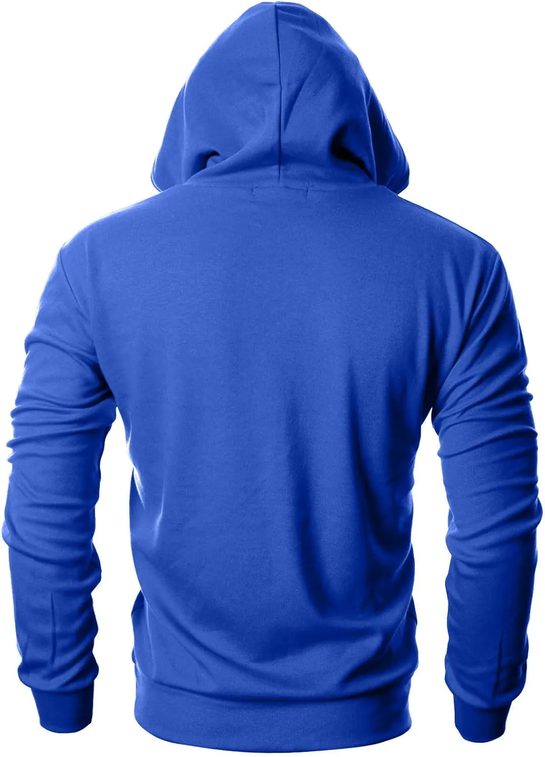 Ohoo Mens Slim Fit Basic Pullover Hoodies Sweatshirt Lightweight Long Sleeve with Kanga Pocket