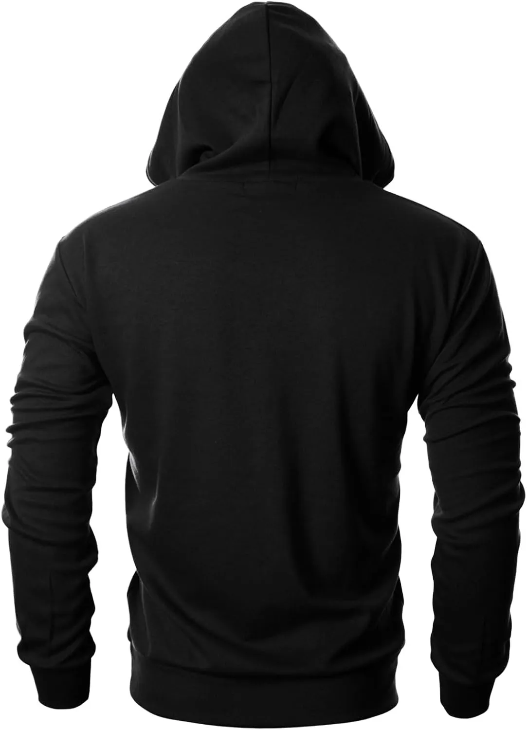 Ohoo Mens Slim Fit Basic Pullover Hoodies Sweatshirt Lightweight Long Sleeve with Kanga Pocket