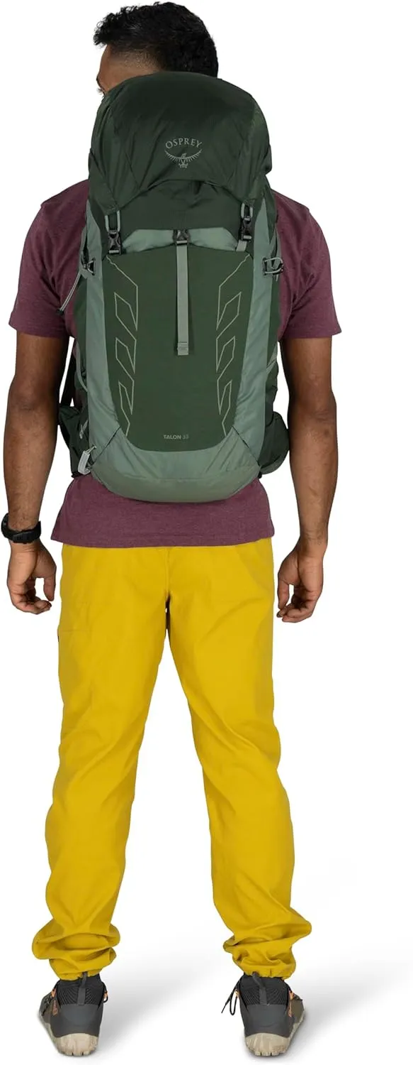 Osprey Talon 33L Men's Lightweight Hiking Backpack with Hipbelt, Black/Coal Grey