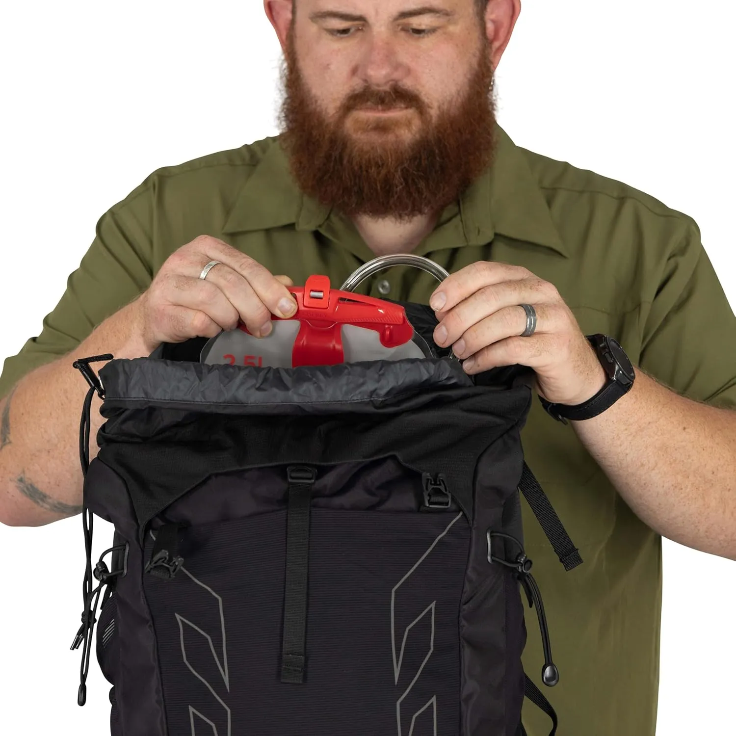 Osprey Talon 33L Men's Lightweight Hiking Backpack with Hipbelt, Green Canopy/Pine Leaf, Extended Fit
