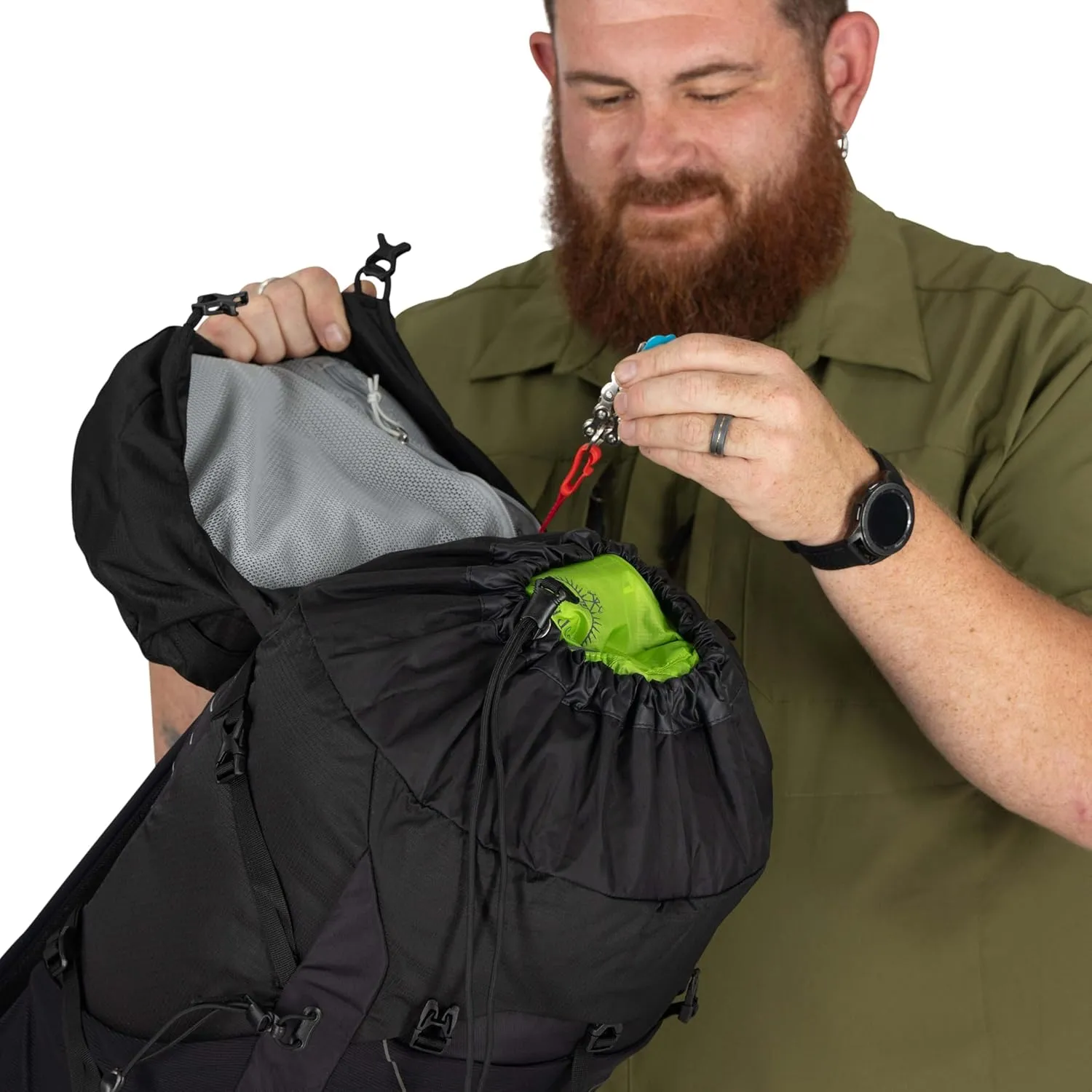 Osprey Talon 33L Men's Lightweight Hiking Backpack with Hipbelt, Green Canopy/Pine Leaf, Extended Fit