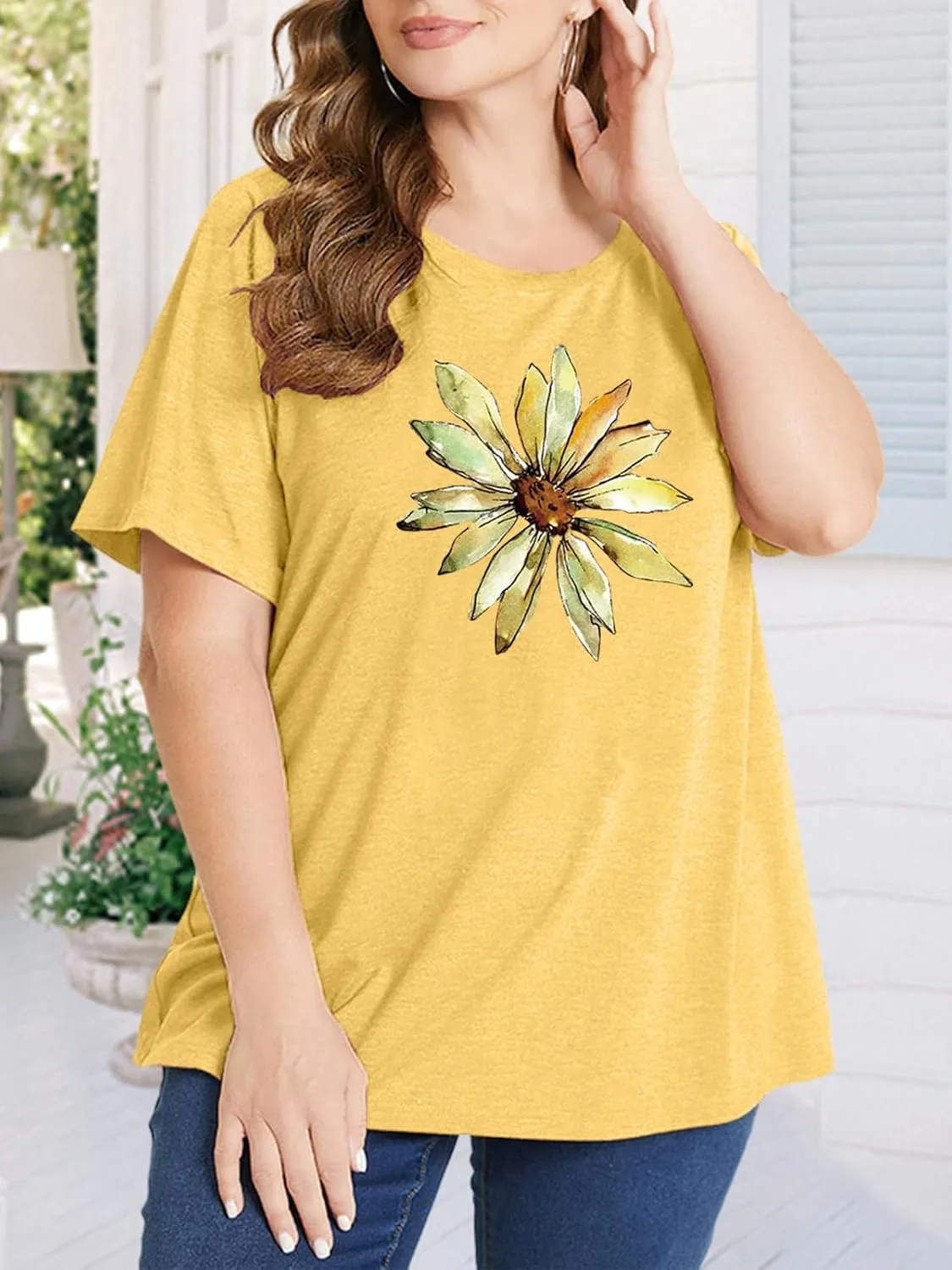 Plus Size Tshirts for Women Graphic Tees Summer Casual Tops Loose Cute Trendy Clothes Tee Shirt