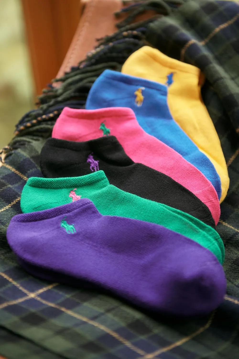POLO RALPH LAUREN Women's Performance Cotton Low Cut Socks - 6 Pair Pack - Breathable Mesh & Sport Cushioning
